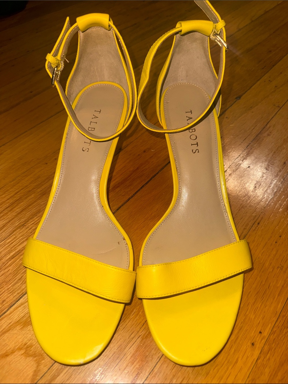 Talbots Bright Yellow Ankle-Strap Heels